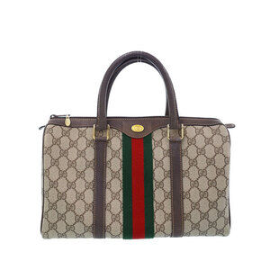 GUCCI GG Plus Boston Bag Handbag Brown